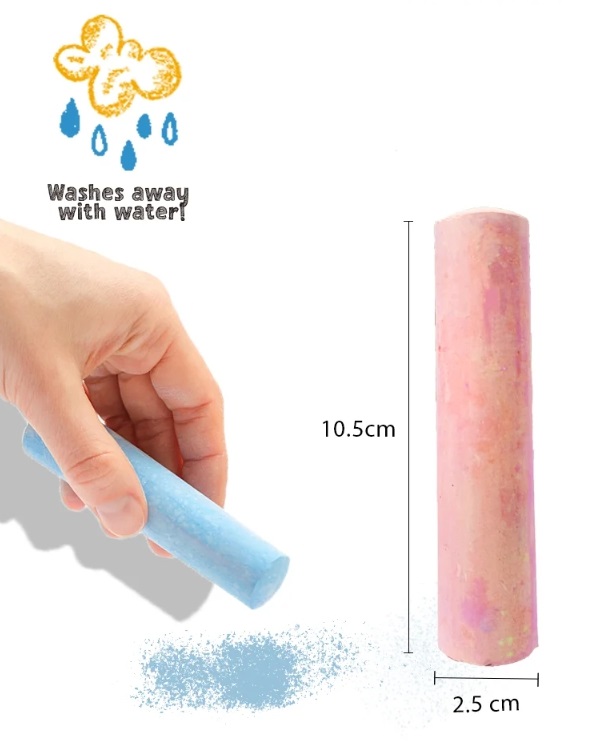 야외 바닥분필아트 7색20개 / 물로 지워지는 워셔블 바닥에 그리는 낙서분필 마당 도로그림 이미지 4