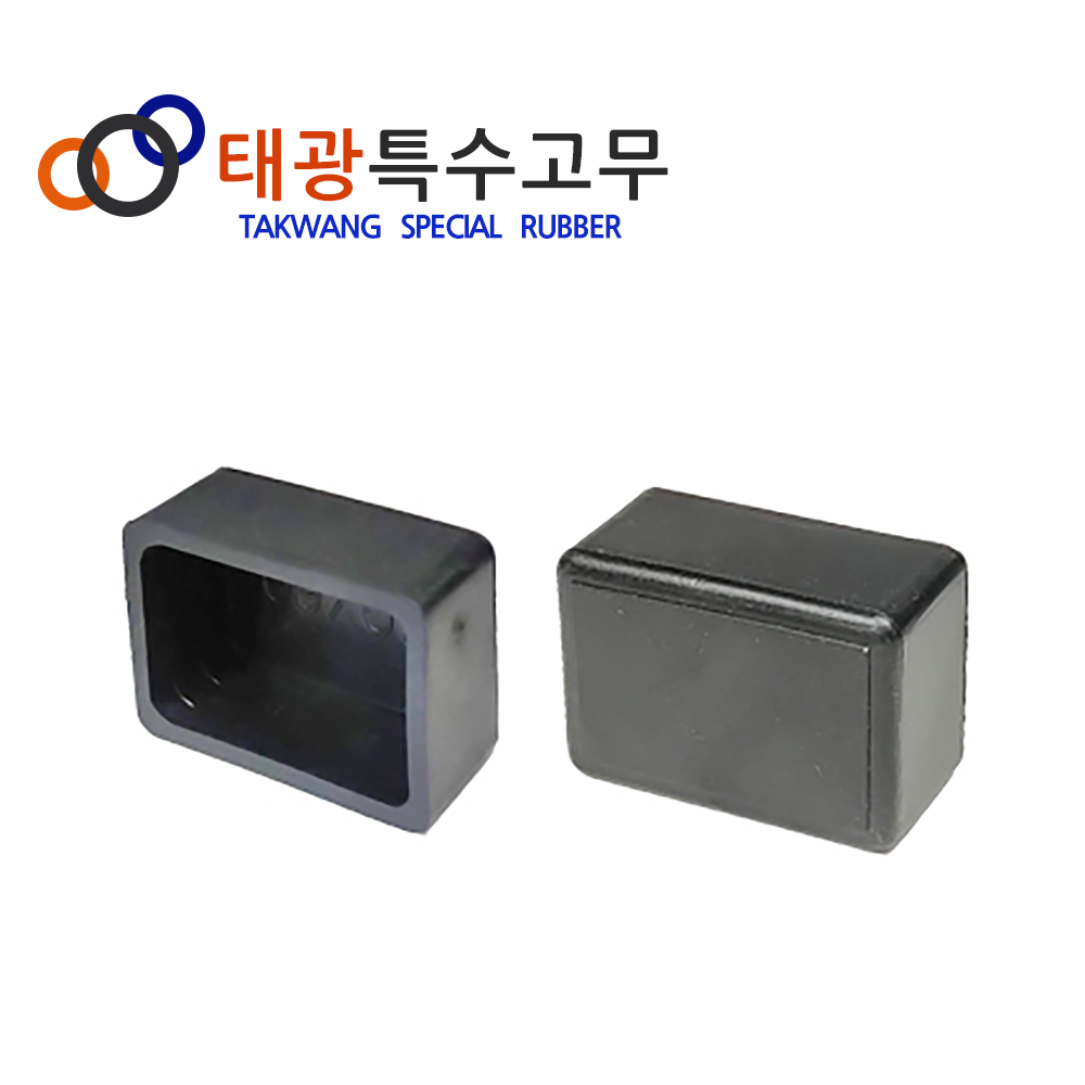 사각 연질 고무캡 PVC캡 16각 2EA 파이프마개 고무발 마개 - 메인 이미지