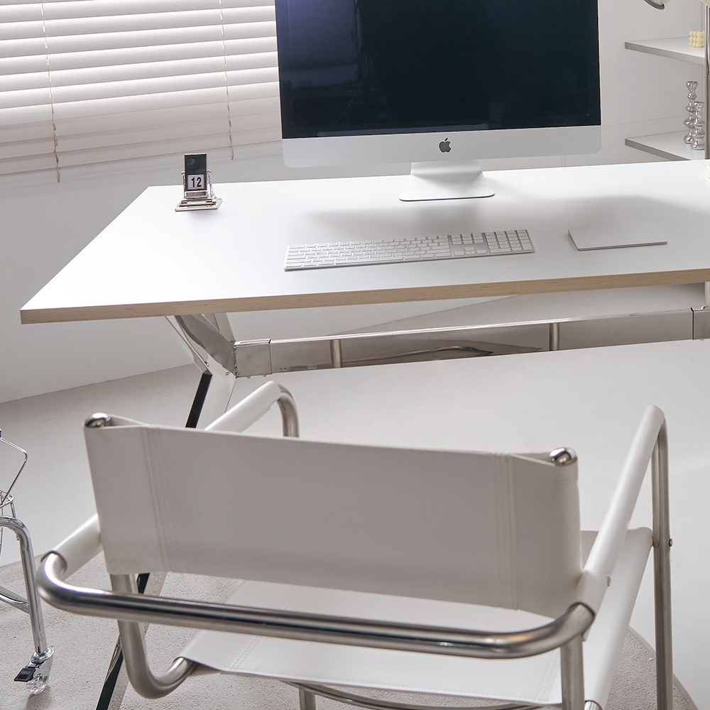 글로우 미드센츄리 철제 의자 카페 가죽