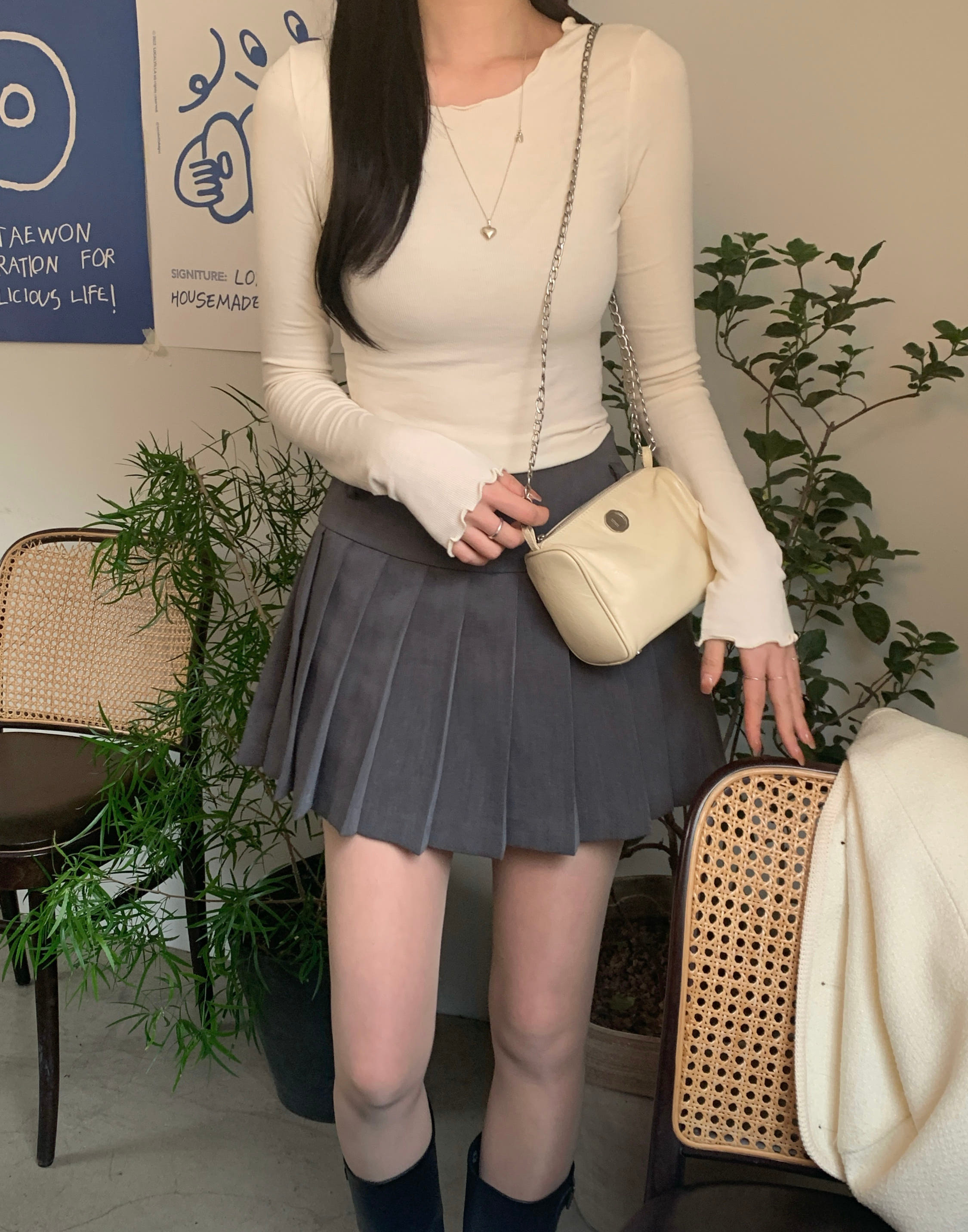 [MADE🎀/당일발송🤍] 슈어 리본 플리츠 스커트 (2col) 상세 이미지 19