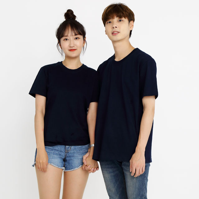 (14color)20수라운드 검정반팔티셔츠 가게식당 단체유니폼 홀서빙복 - 상세 이미지 2