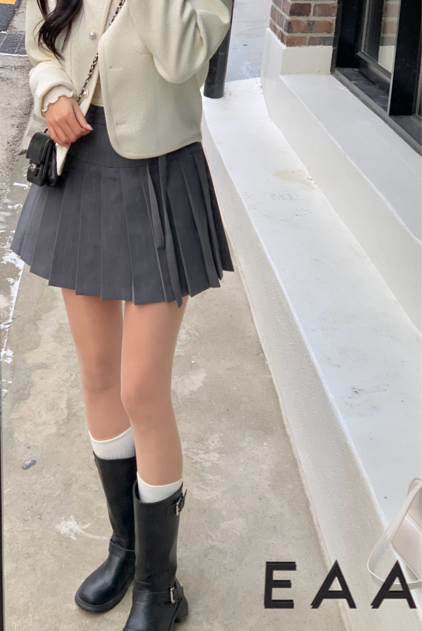 [MADE🎀/당일발송🤍] 슈어 리본 플리츠 스커트 (2col) 상세 이미지 17