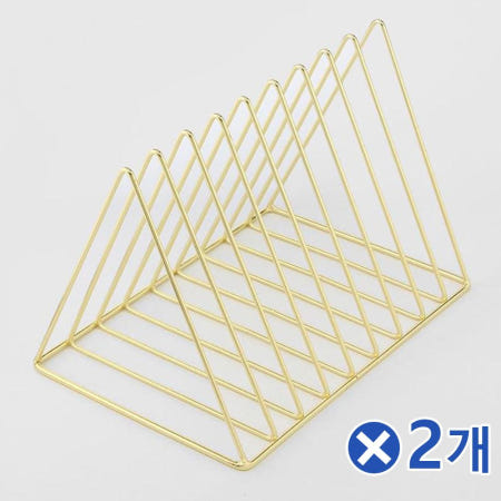 중국OEM (에픽스토어) 유니크 삼각프레임 책꽂이 골드x2개 사무실책꽂이