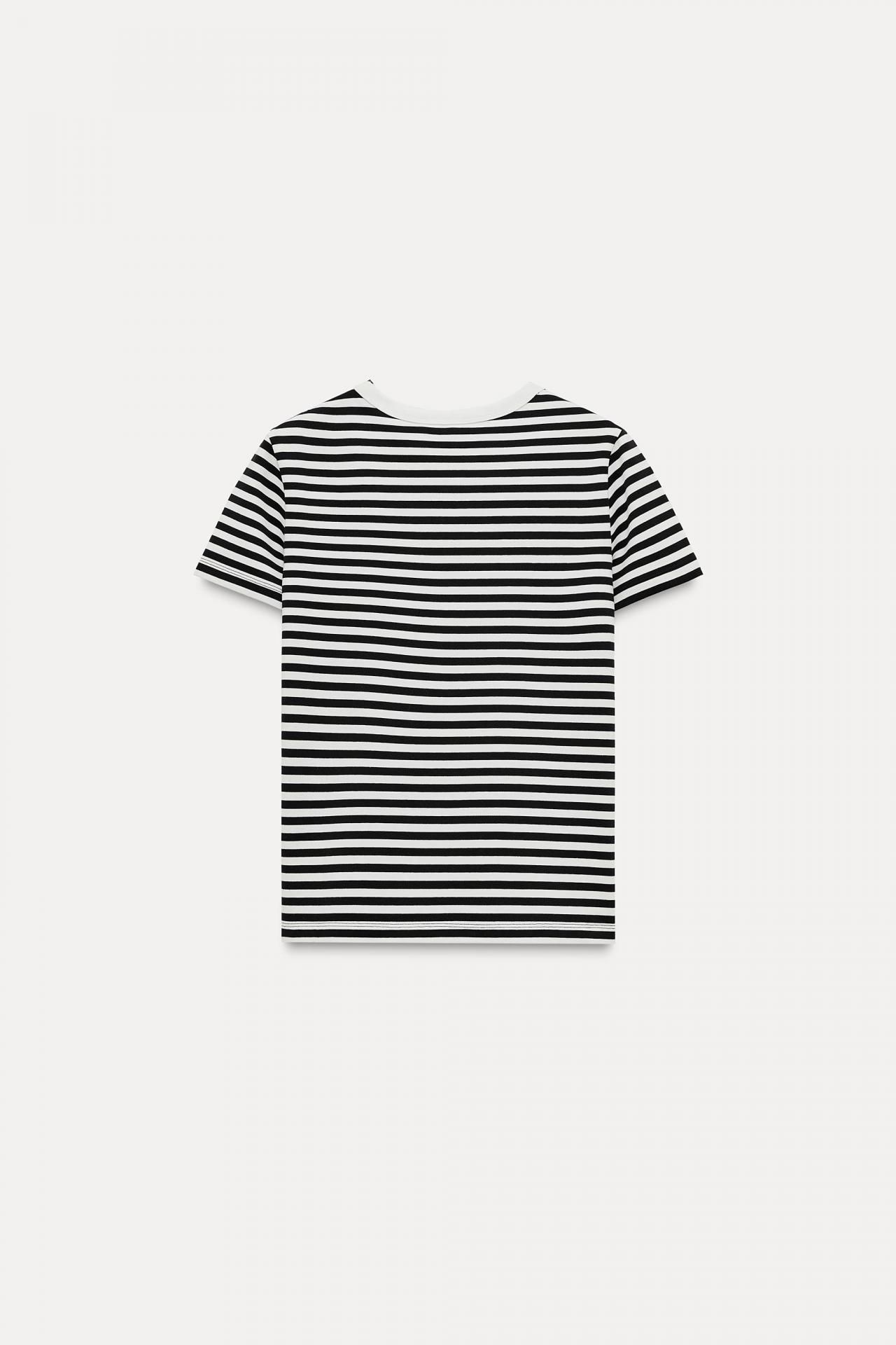 자라 스트라이프 레귤러핏 라운드넥 반팔 티셔츠 4174/378 STRIPED - 상세 이미지 5