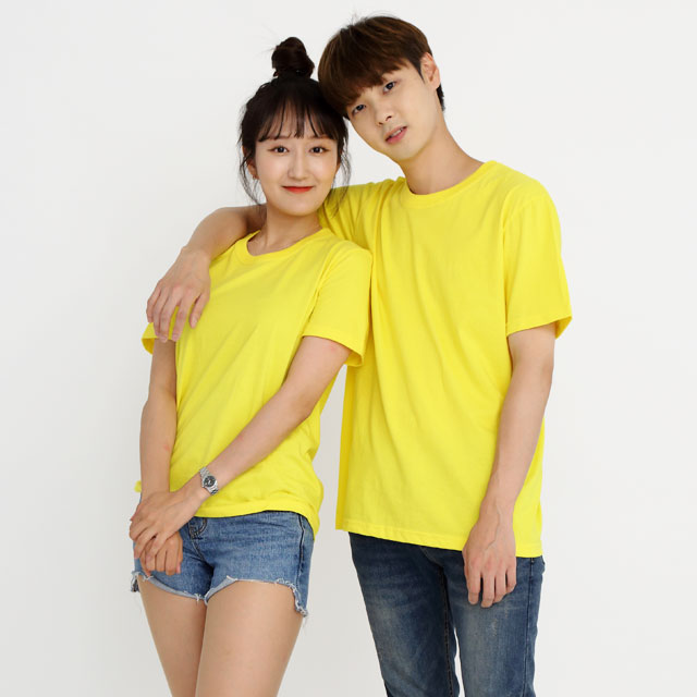 (14color)20수라운드노랑 반팔티셔츠 가게식당 단체유니폼 홀서빙복 - 상세 이미지 3