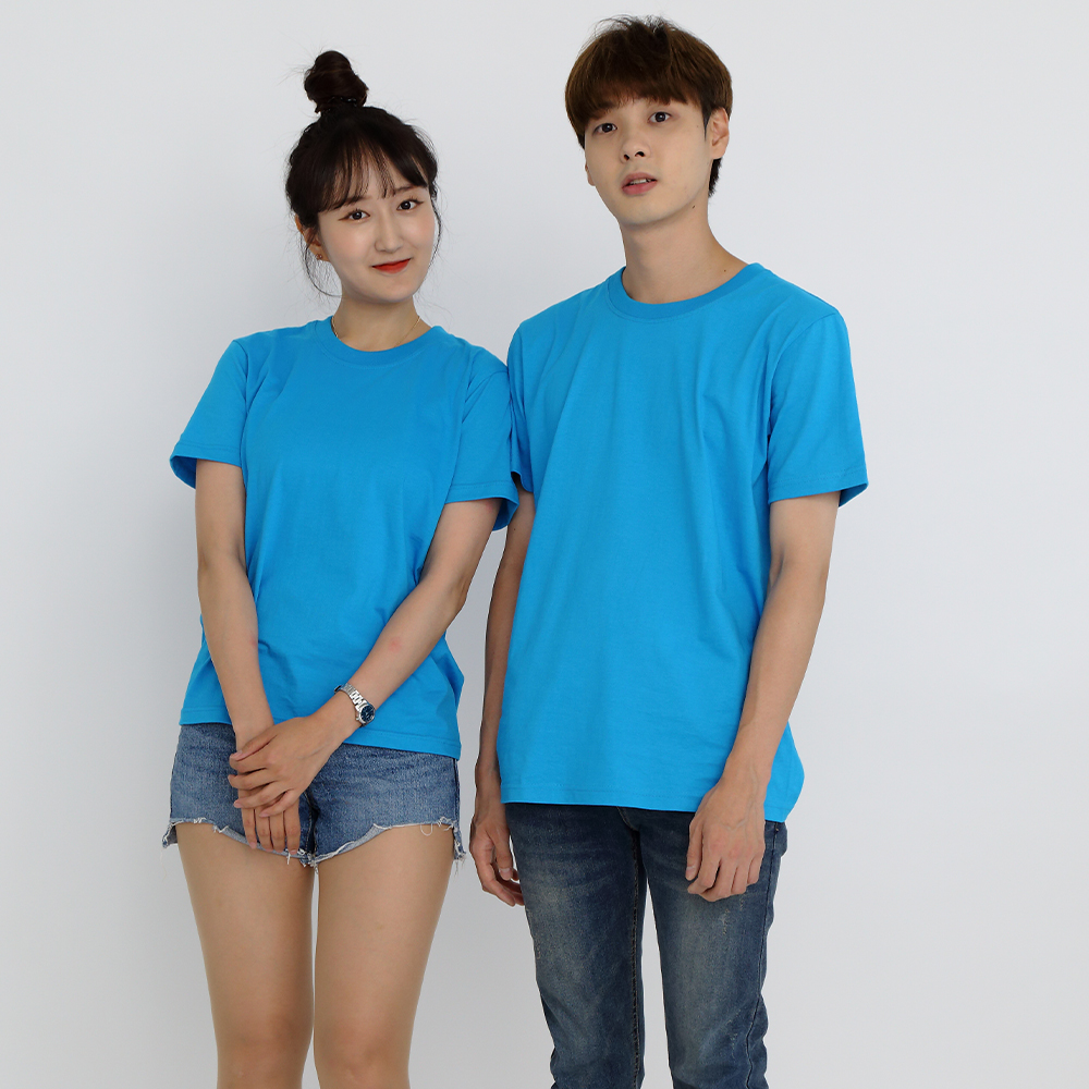(14color)20수라운드물색 반팔티셔츠 가게식당 단체유니폼 홀서빙복 - 상세 이미지 3