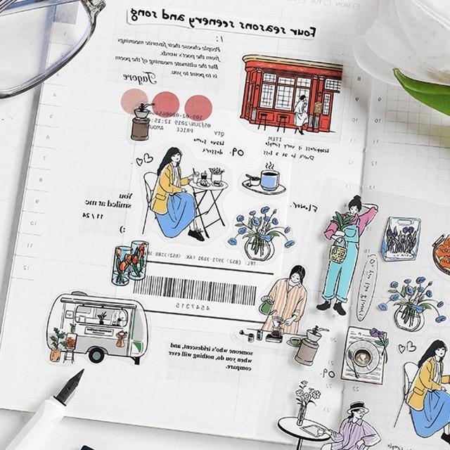핸드폰 노트북스티커 빈티지 일상다꾸스티커 - 메인 이미지