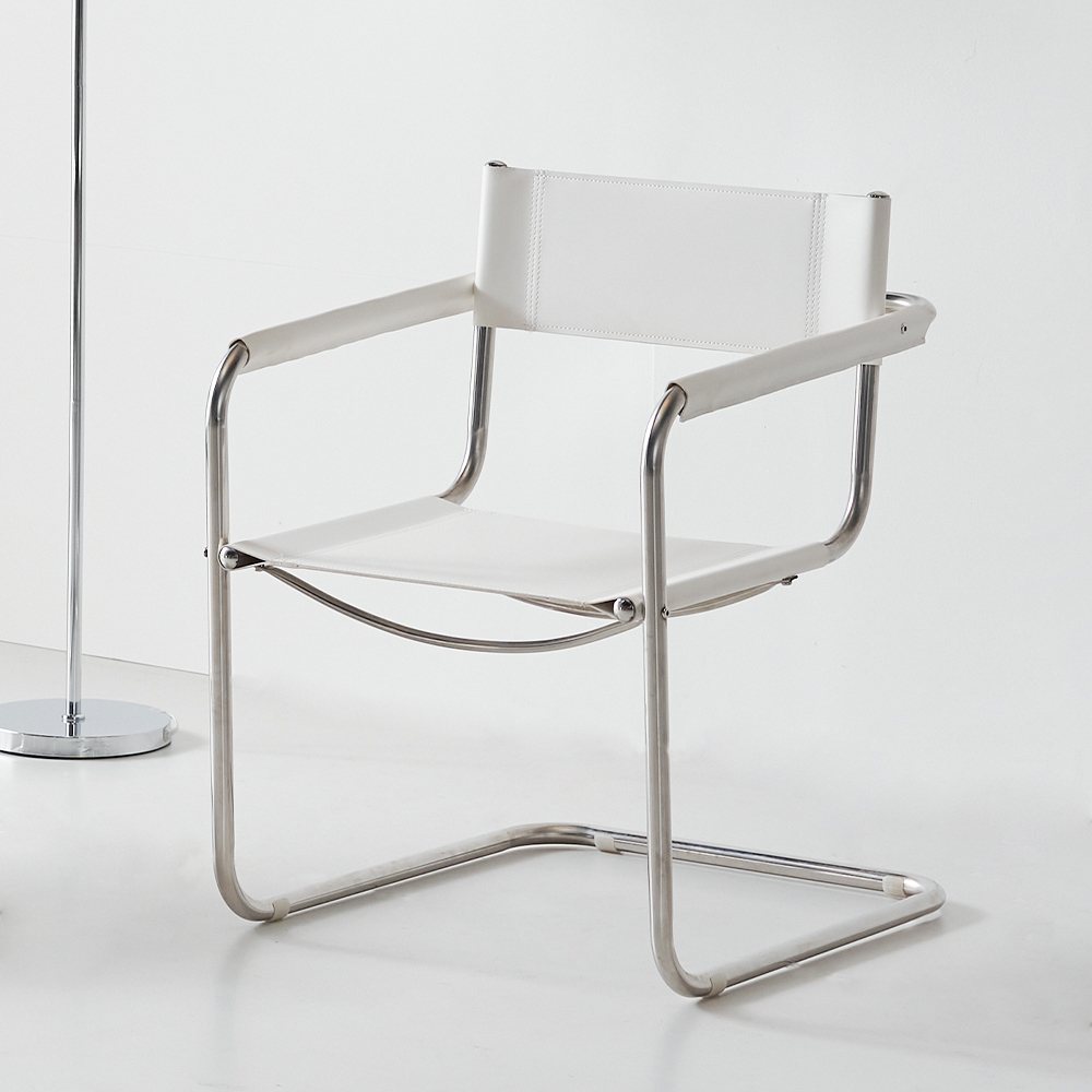 글로우 미드센츄리 철제 의자 카페 가죽