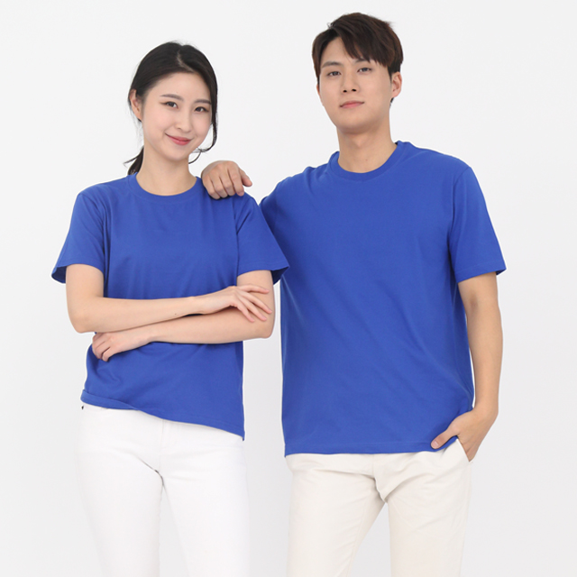 (14color)20수라운드 코발트반팔티셔츠 가게식당 단체유니폼 홀서빙복 - 상세 이미지 2
