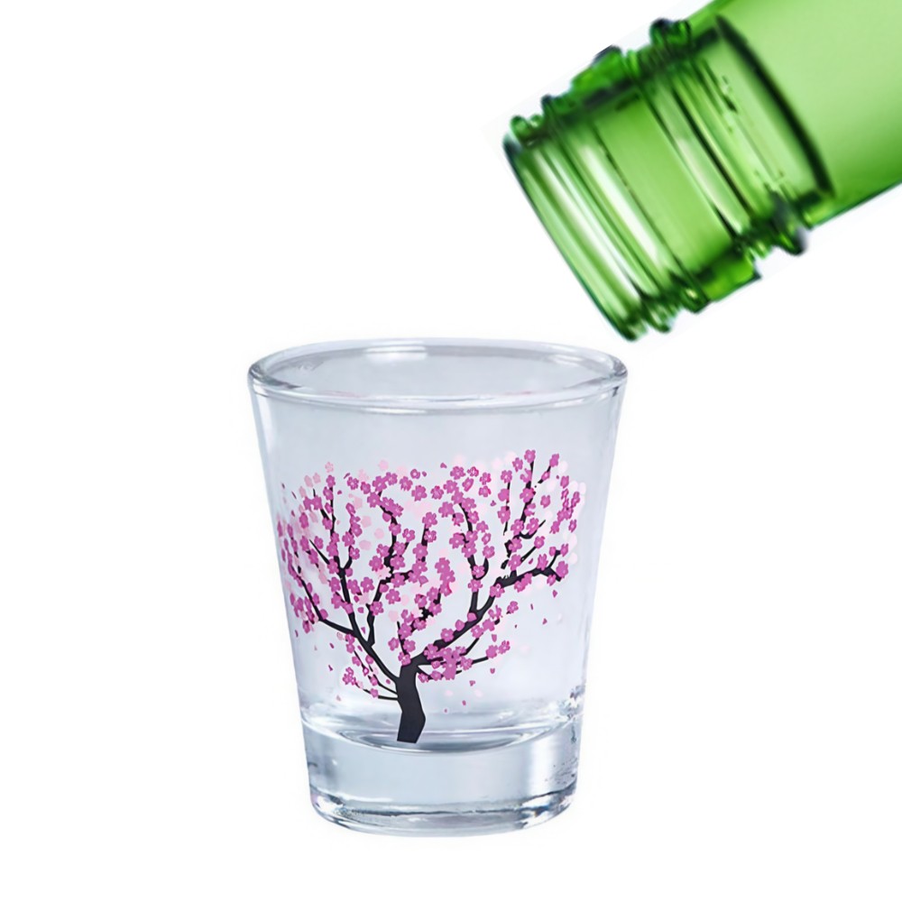 꽃피는 특이한 변색 술잔 벚꽃 예쁜 소주잔 집들이선물 백세주 고량주 커플잔