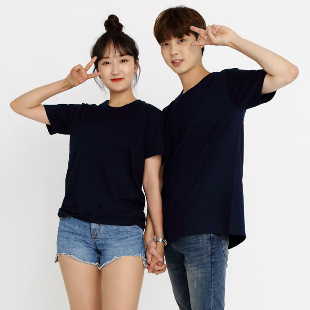 (14color)20수라운드 곤색반팔티셔츠 가게식당 단체유니폼 홀서빙복 - 상품 이미지