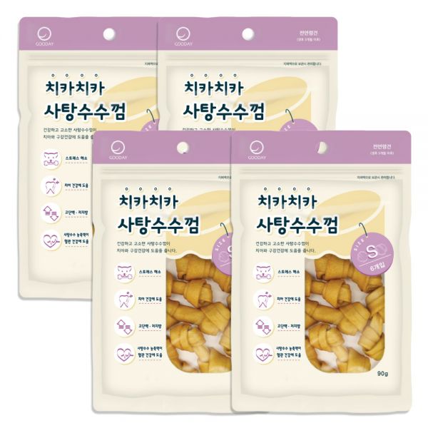 굿데이 치카치카 강아지껌 S 우유맛 사탕수수맛 × 4개 : 꼼꼼씨