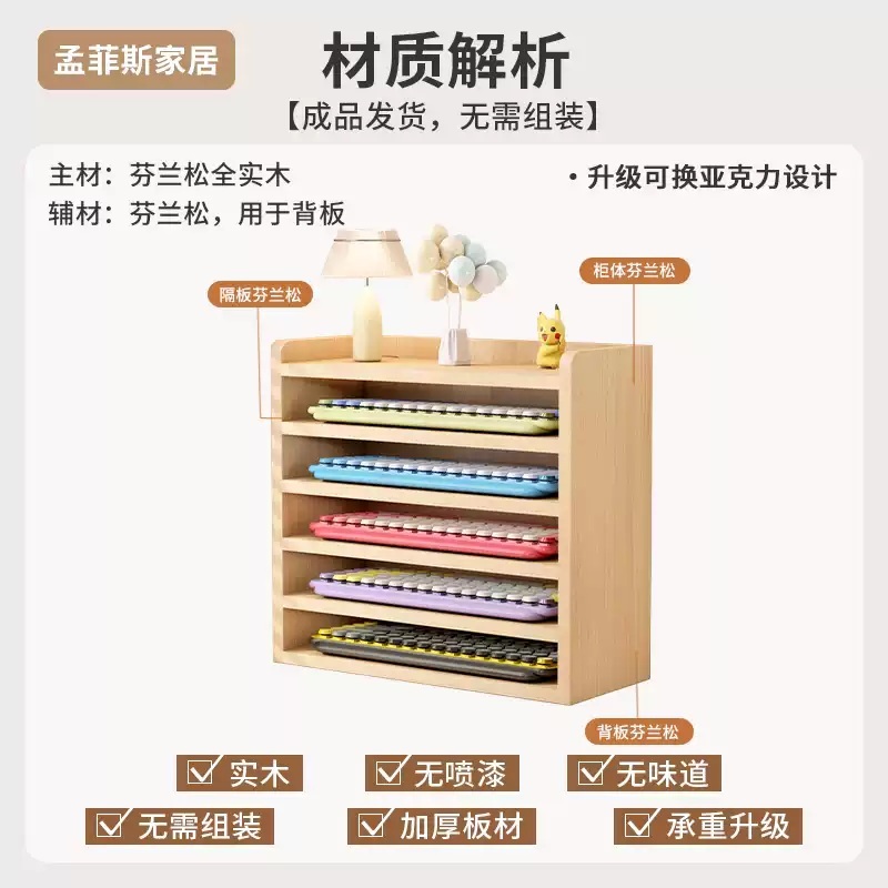 키보드 진열대 캐비닛 보관함 정리함 케이스 전시 투명 정리 전시대 거치대 원목 - 상세 이미지 3