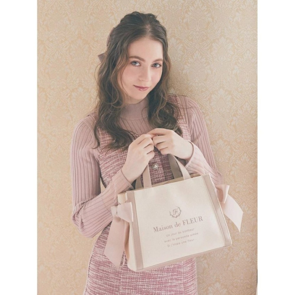 메종 드 플뢰르 캔버스 스퀘어 2Way 토트백 Maison de FLEUR : 재이팡