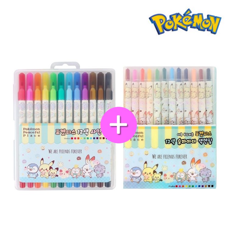 포켓몬 색연필 사인펜 12색 세트 유치원 어린이집 초등 입학 선물 랜덤