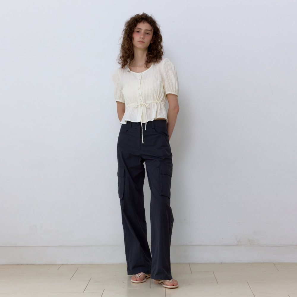 [3차 재입고][어나우트] CRINKLE NATURAL BLOUSE CREAM - 상세 이미지 4