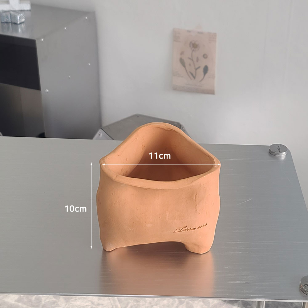 [2개 구매시+1개]  테라원 빈티지 수제 토분 어글리팟 11호 11x10cm 삼각 - 상세 이미지 3