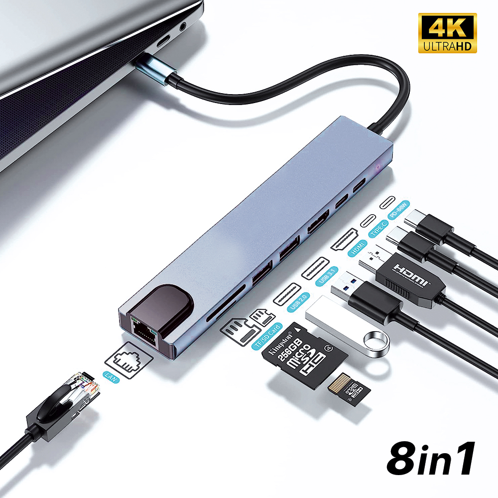 아모란나 USB C타입 허브 PC 노트북 맥북 충전 8포트 멀티허브 이미지 6