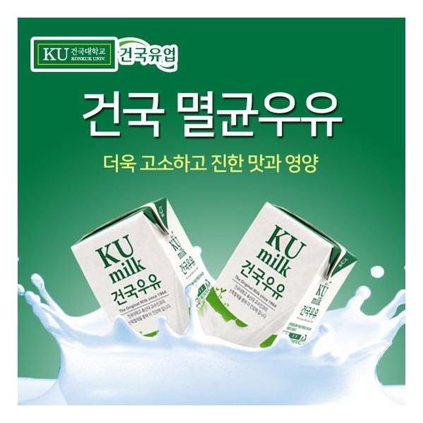 와이지유통 건국 멸균우유 200ml 2박스48팩 : 와이지유통