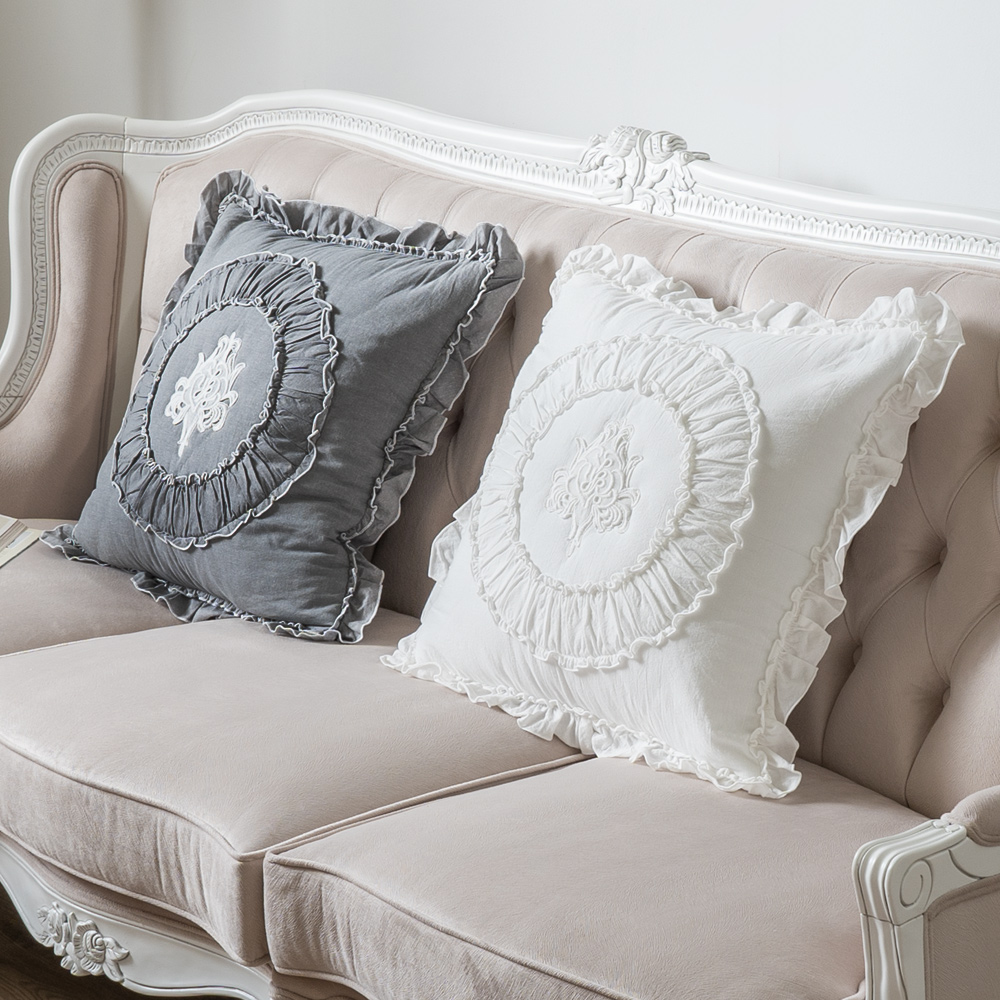 프렌치 거실 북유럽 쇼파 쿠션 커버 순면 인테리어 1.화이트(솜X), 50cm x 50cm