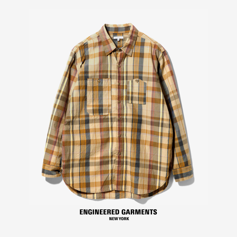 [국내배송] 엔지니어드가먼츠 워크 셔츠 - Madras Plaid QT027 - 상품 이미지