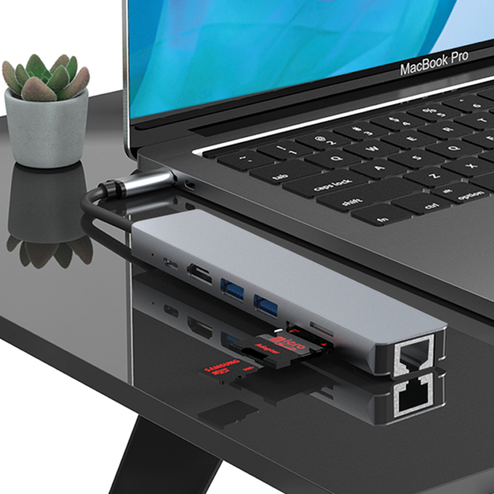 아모란나 USB C타입 허브 PC 노트북 맥북 충전 8포트 멀티허브 - 상세 이미지 3