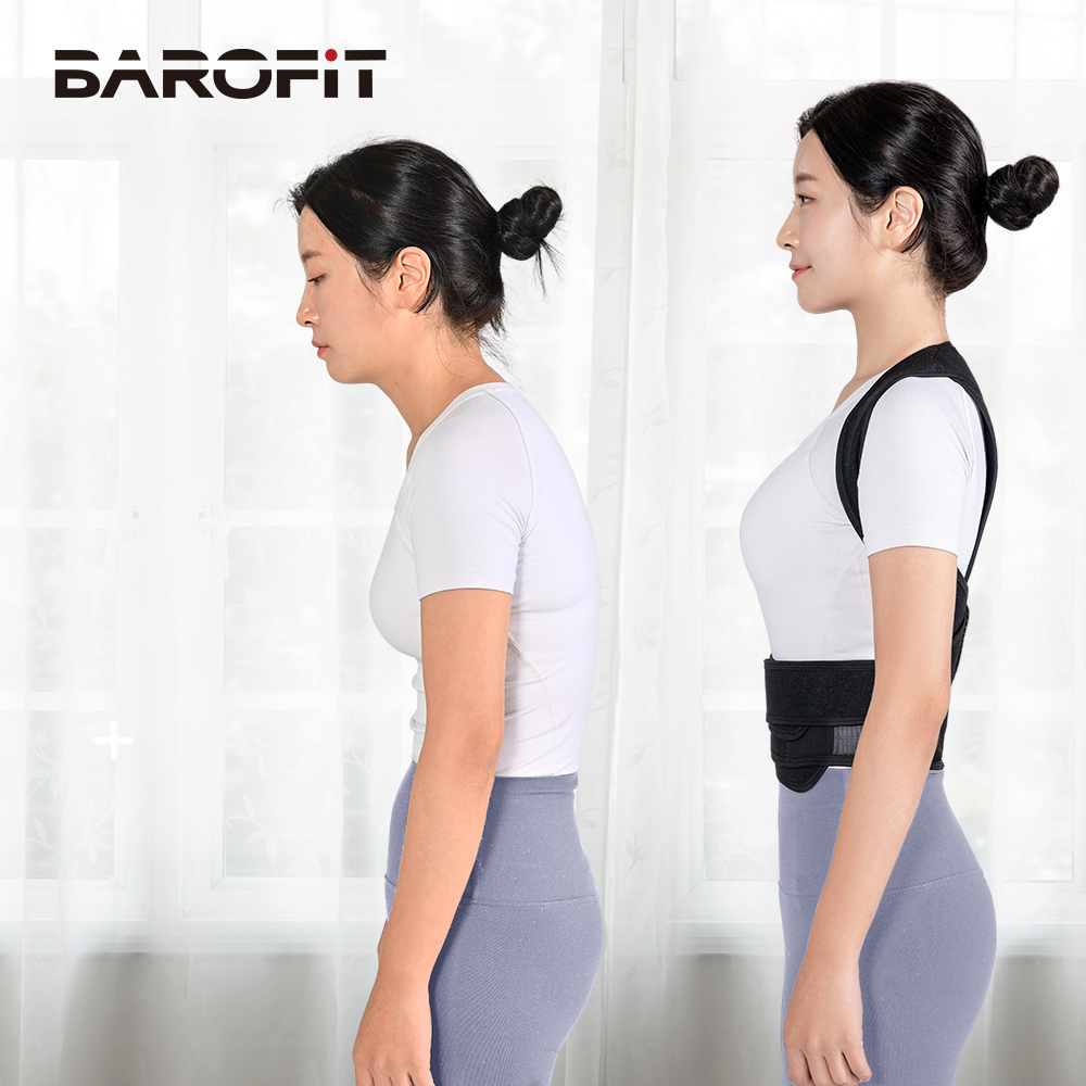 바로핏 자세교정밴드 바른 자세 어깨 목 말린 굽은 등 교정기 라운드숄더 스파인 밴드 1개