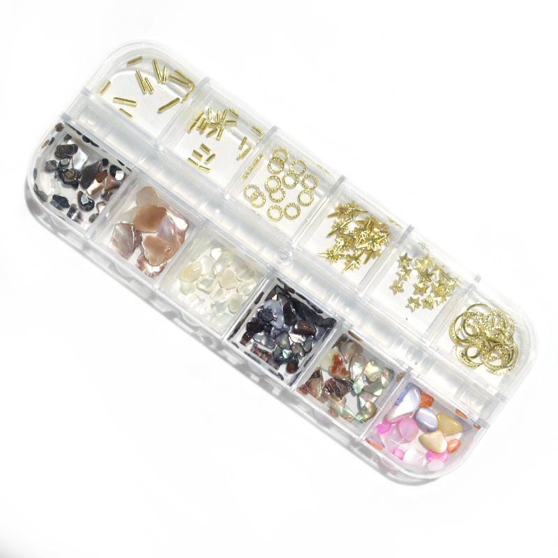 (1세트) 자개조각 네일아트 12칸 (9-6호) : 노리프렌즈