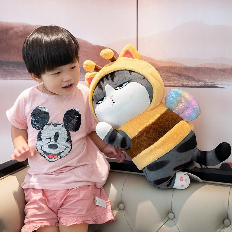 귀여운 꿀벌 인형 고양이 강아지 쿠션 만화 장식 애착 - 상세 이미지 4