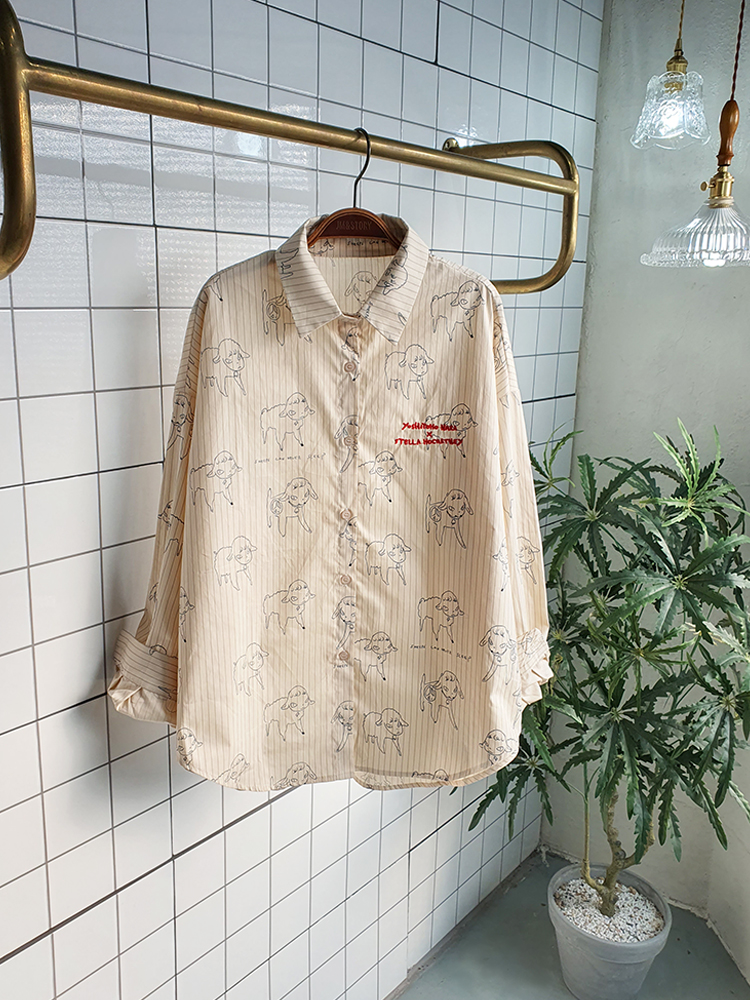 오버핏 프린팅 카라 남방 셔츠