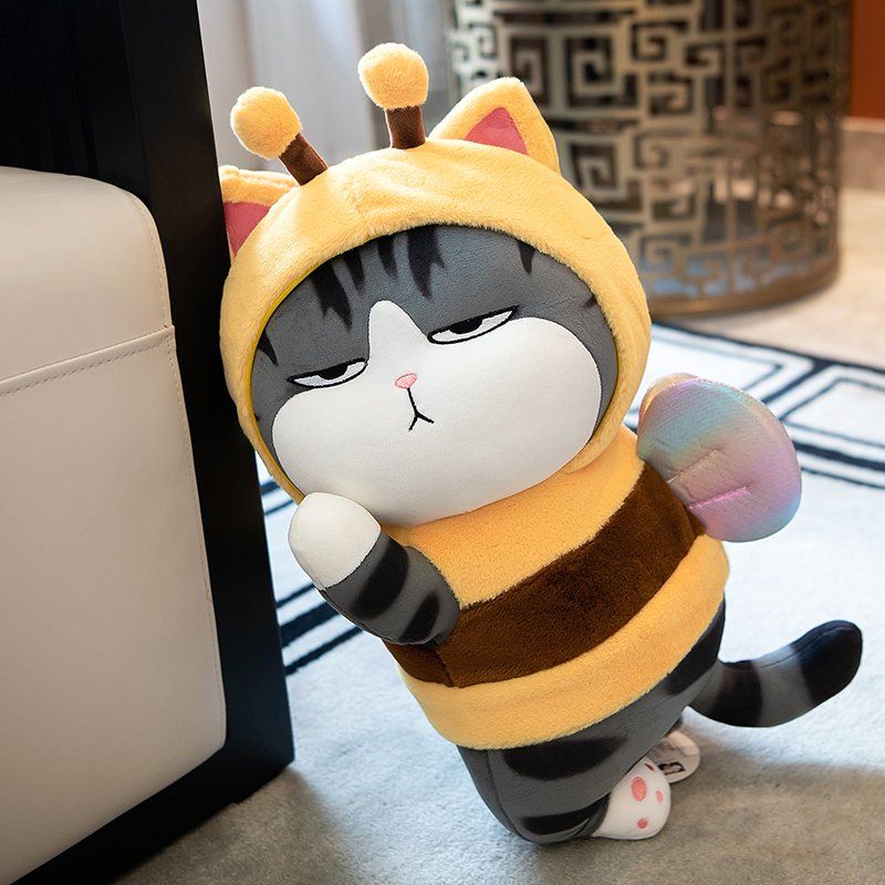 귀여운 꿀벌 인형 고양이 강아지 쿠션 만화 장식 애착 - 상세 이미지 2