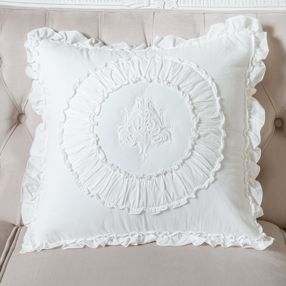 프렌치 거실 북유럽 쇼파 쿠션 커버 순면 인테리어 1.화이트(솜X), 50cm x 50cm