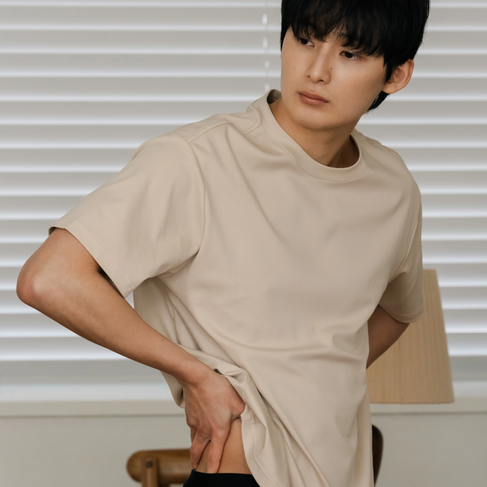 [미언더] 멀티웨어 루즈핏 티셔츠 커플 레이어드 티 - 상세 이미지 5