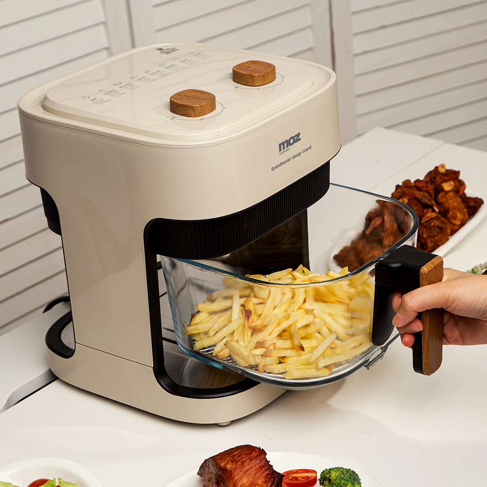 모즈스웨덴 글라스 에어프라이어 4.2L MA-5000G 아이보리 에어프라이기