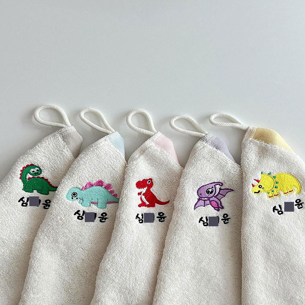 모달 어린이집 수건 고리 자수5장 유치원 이름 네임 핸드타올 스마일 - 상세 이미지 3