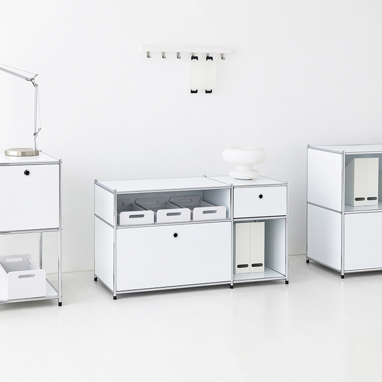 심플리 2x2 수납장 2문 BC615 1168mmx400mmx640mm, 2단, 퓨어화이트 9175.3119 - 상세 이미지 5