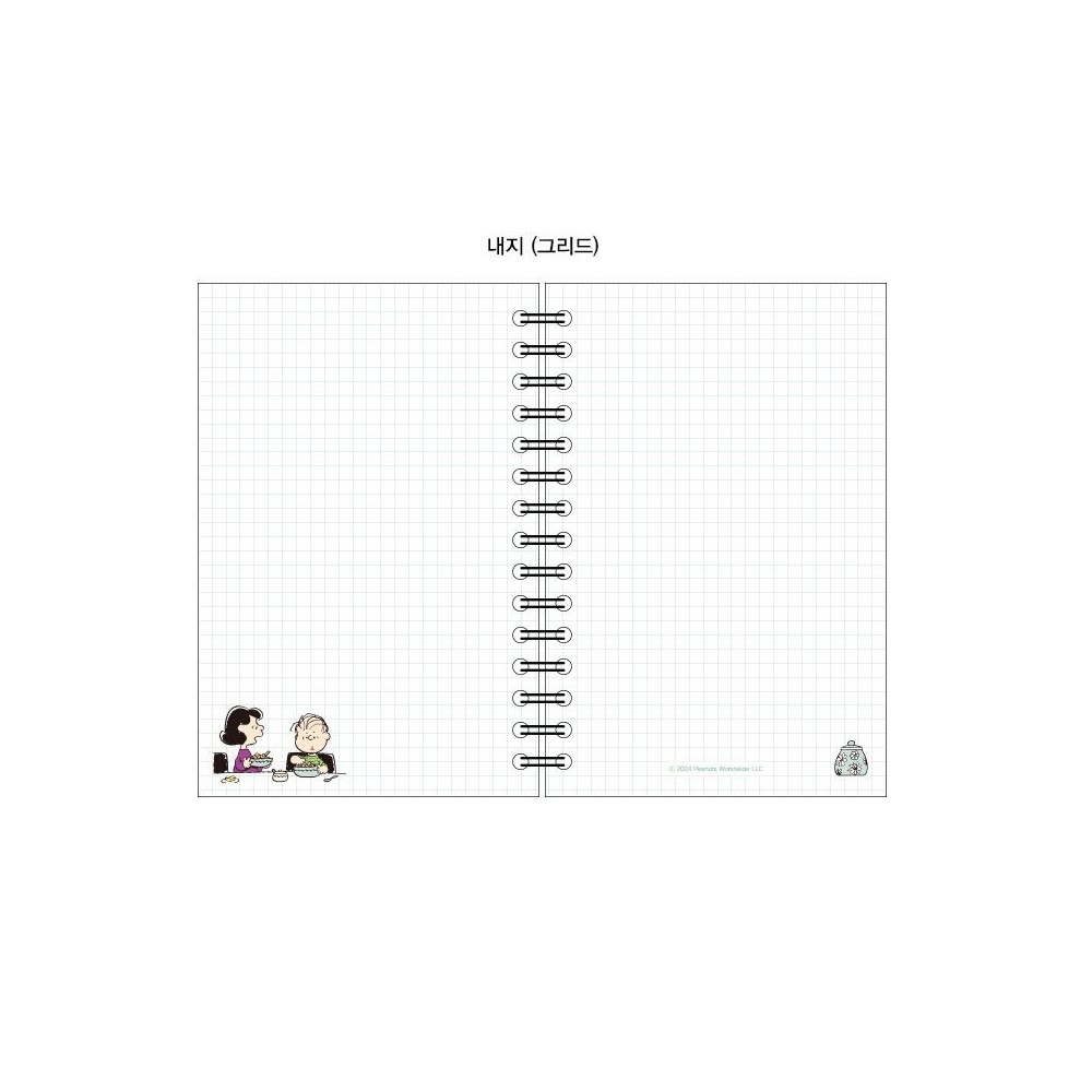스누피 수첩 80매 스프링 그리드 모눈 중학생 고등학생 그린 - 상세 이미지 5