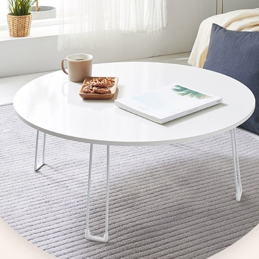 화이트 접이식 원형 밥상 고급밥상 둥근상 가벼운 밥상