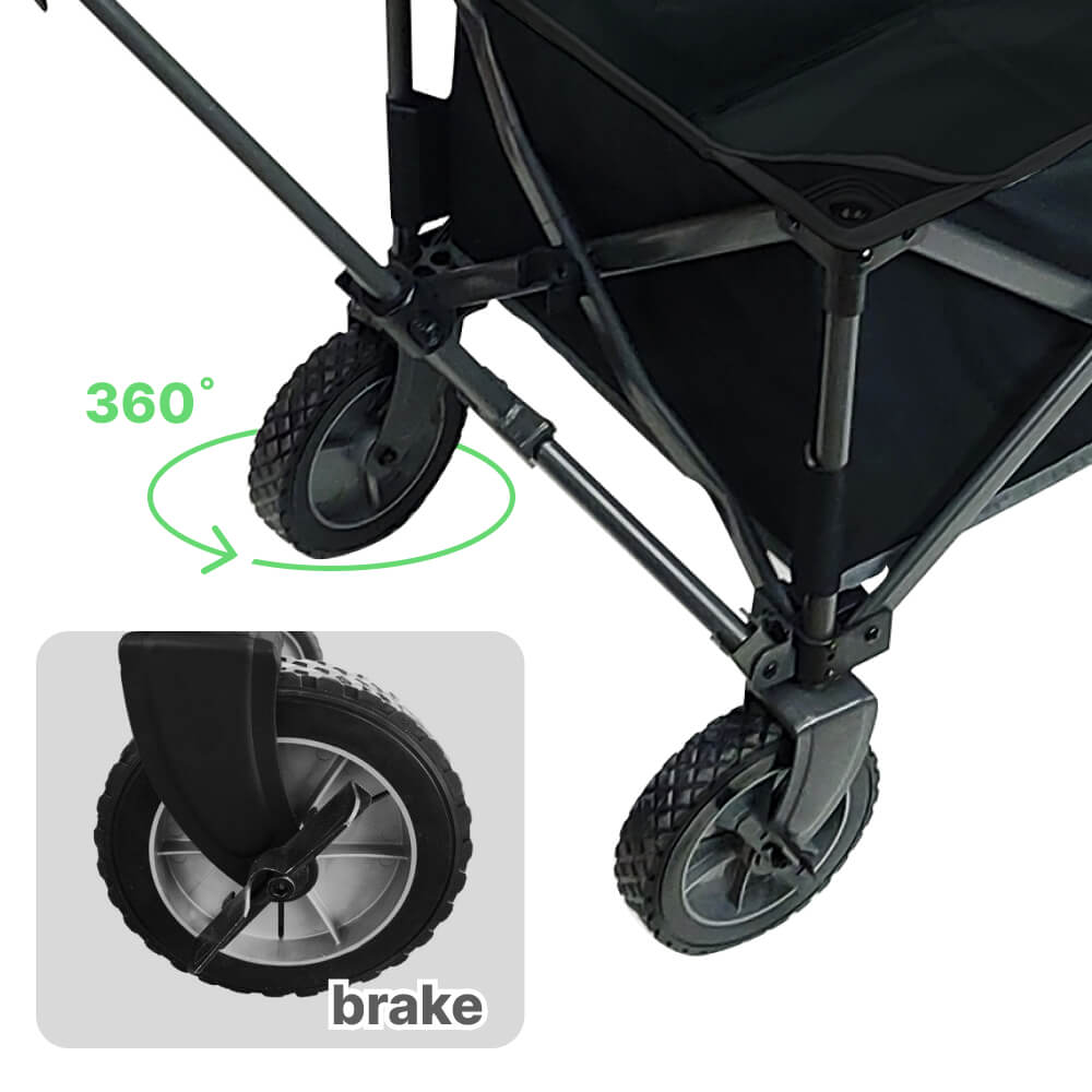 캠프365 파파웨건 스포츠 웨건 블랙 뒷문 확장형 접이식 손수레 브레이크
