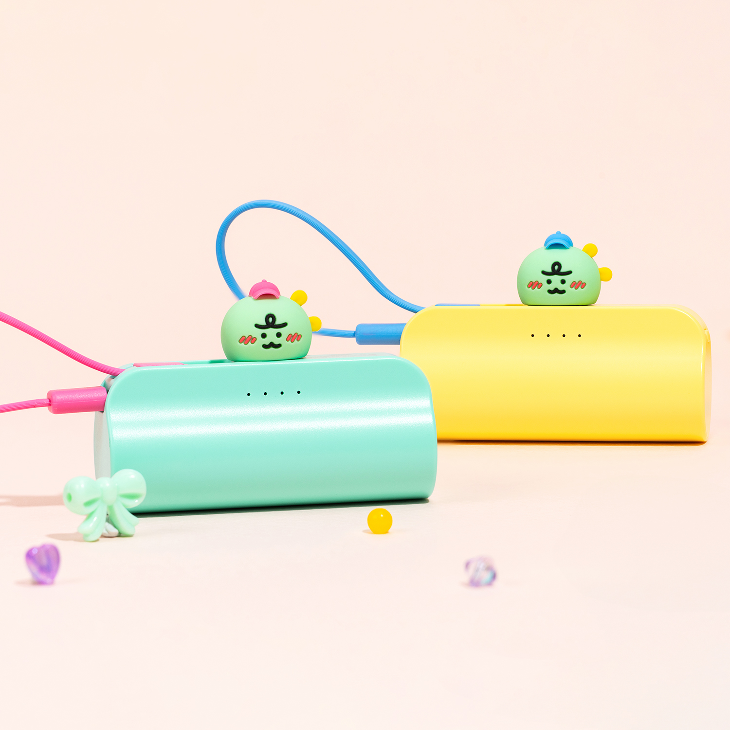 니니즈 죠르디 볼캡 도킹형 20W 고속충전 보조배터리 5000mAh 죠르디 민트 - 상세 이미지 5