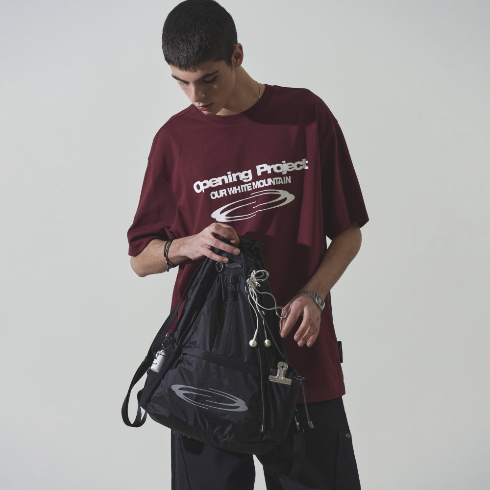 [오프닝프로젝트] Mesh Pocket String Bag - Black - 상세 이미지 5