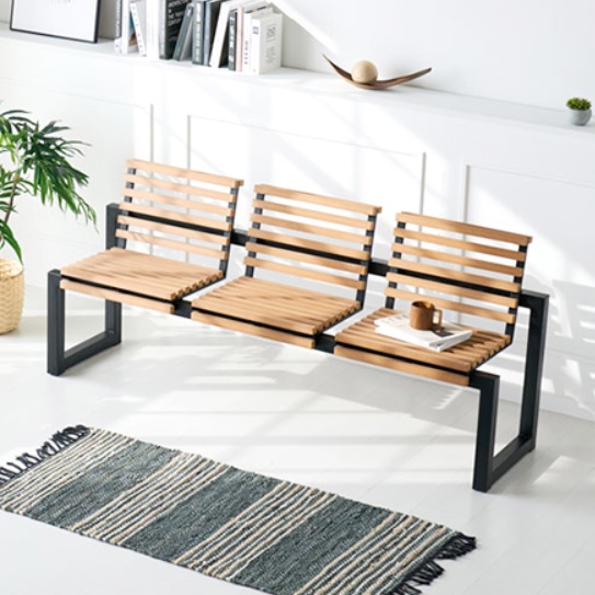 3인용 등받이 벤치 일자의자 대형 원목 긴의자