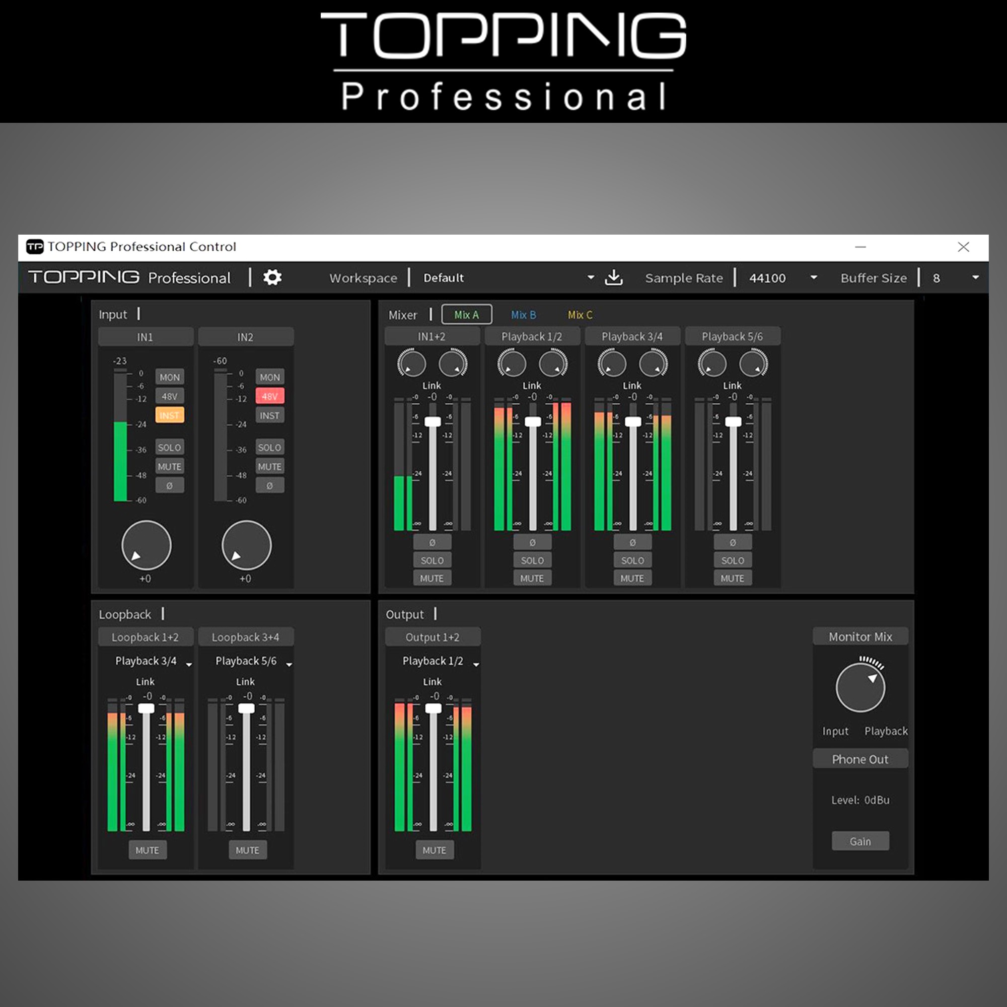 토핑 TOPPING E2X2 USB 오디오 인터페이스 홈레코딩
