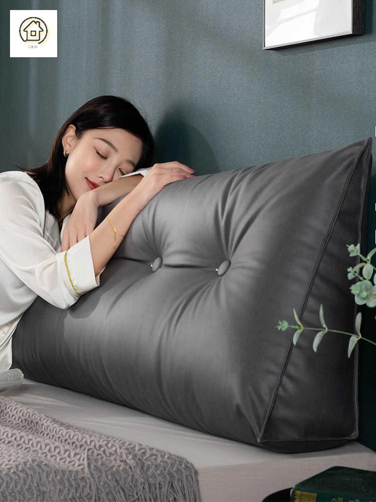 쇼파 침대 등받이 쿠션 허리받침 가죽 대형 - 상세 이미지 3