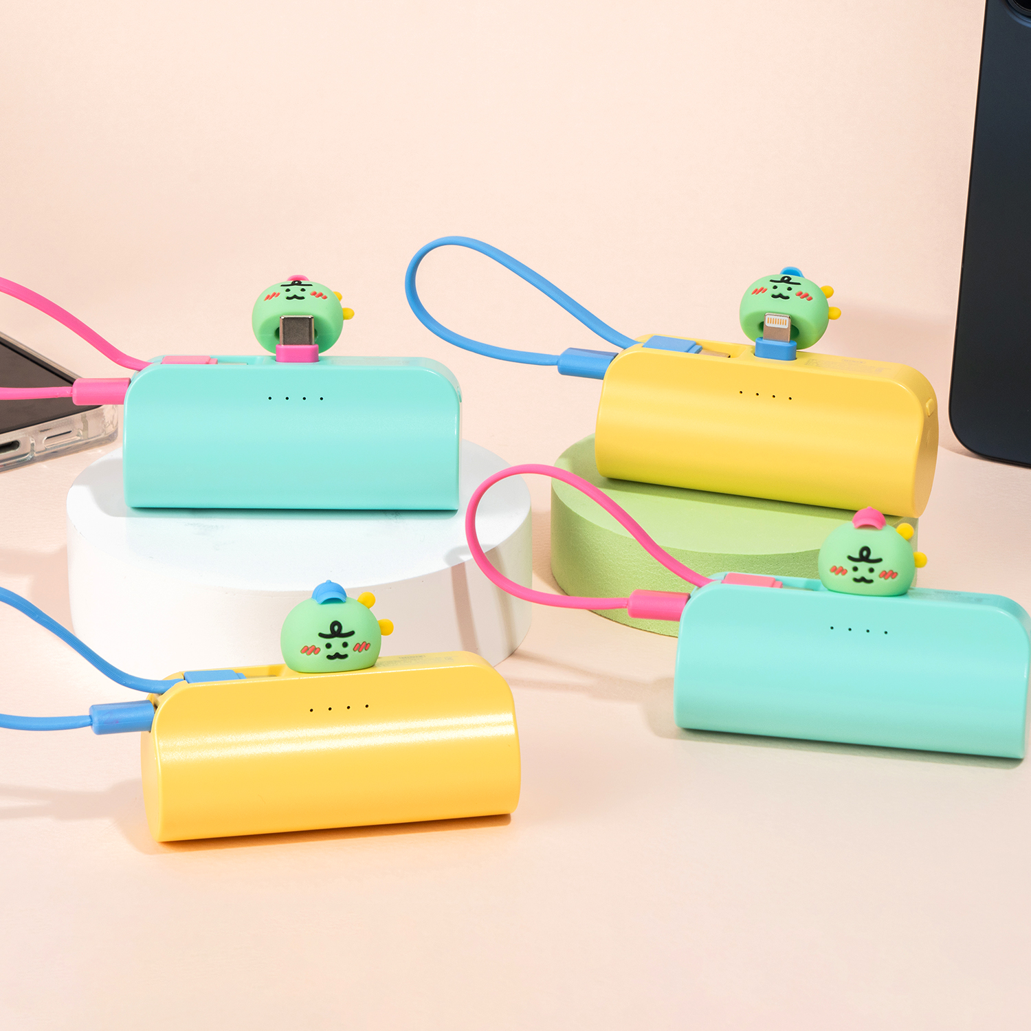 니니즈 죠르디 볼캡 도킹형 20W 고속충전 보조배터리 5000mAh 죠르디 민트 이미지 6