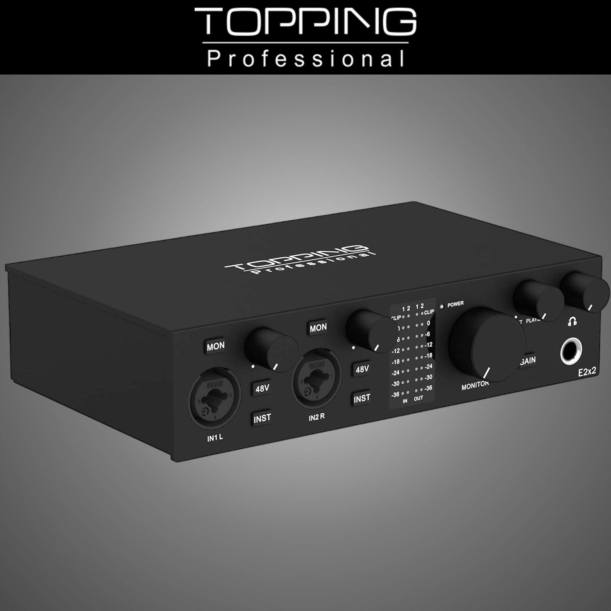 토핑 TOPPING E2X2 USB 오디오 인터페이스 홈레코딩