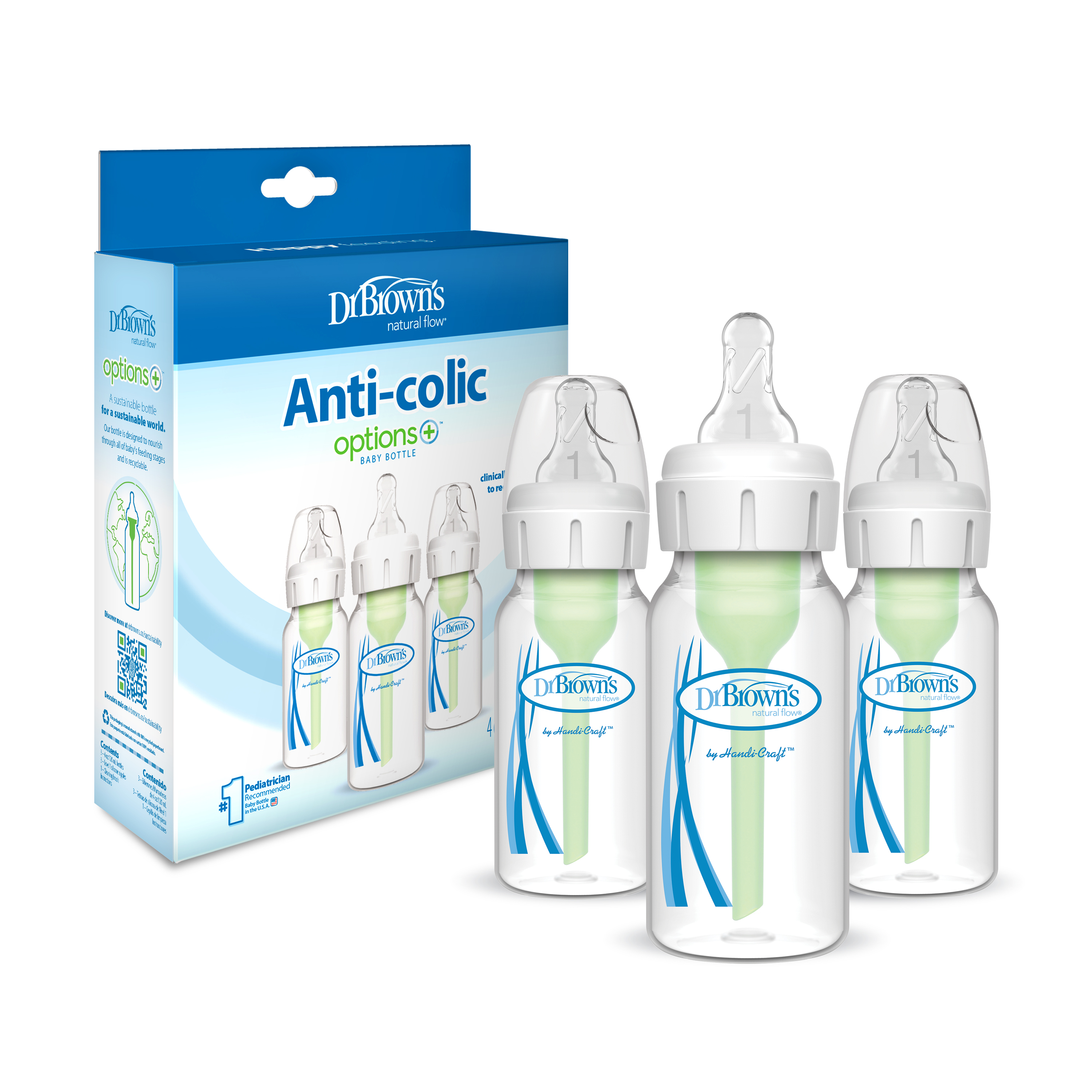 forBaby 닥터브라운 / PP 젖병 내로우넥 120ml 3P, 1단계 꼭지 포함 - 상세 이미지 3