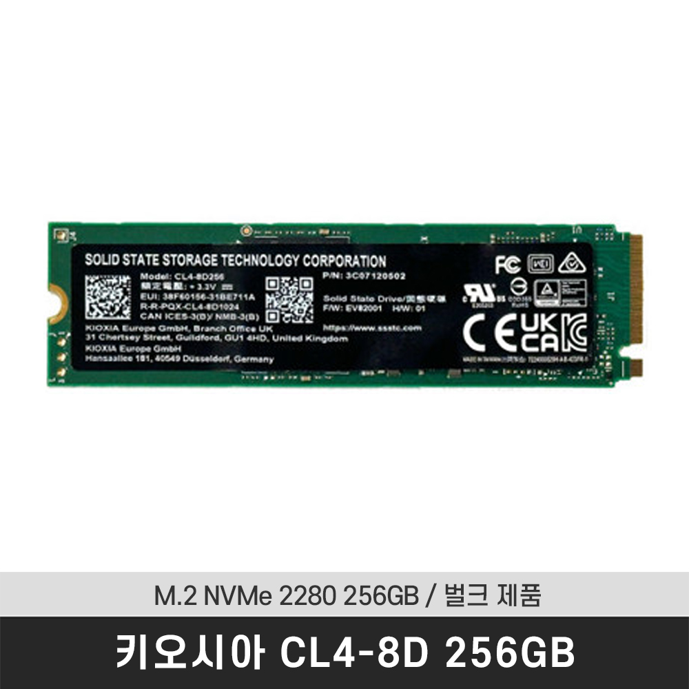 키오시아 NVMe SSD CL4-8D M.2 2280 256G [미사용벌크/탈거] - 상품 이미지