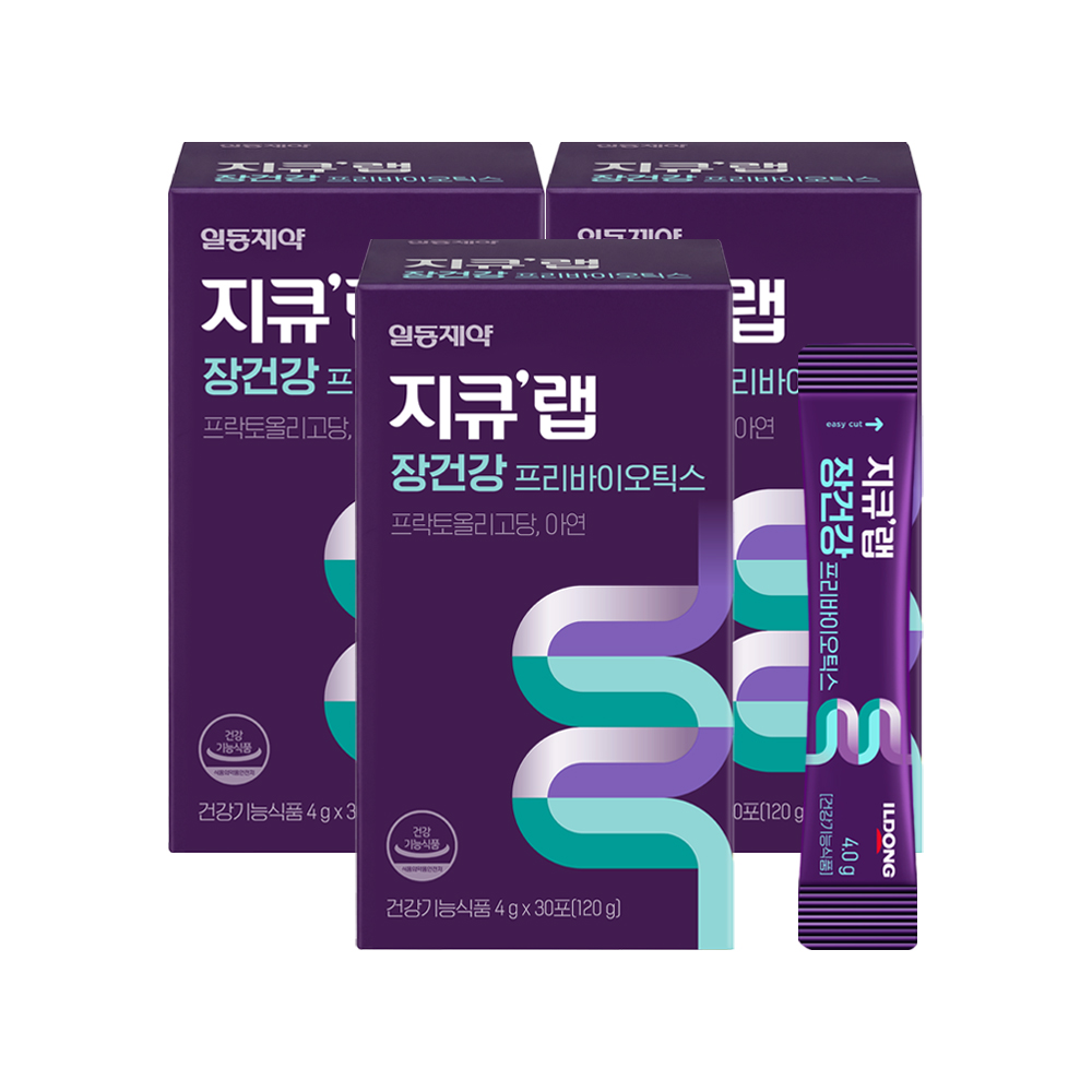 일동제약 지큐랩 장건강 프리바이오틱스 30포 3개 - 상품 이미지