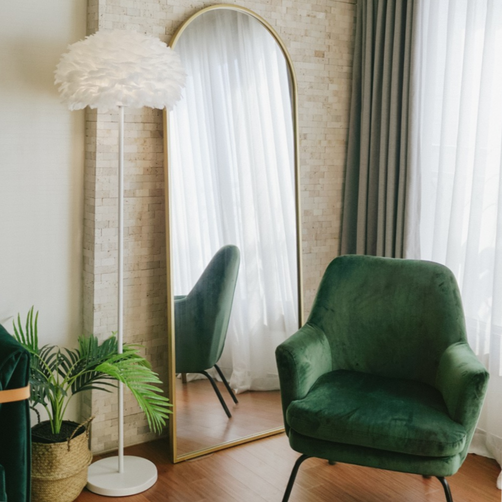 플루마 깃털 플로어램프 일자형 LED 장스탠드 거실 감성 인테리어조명